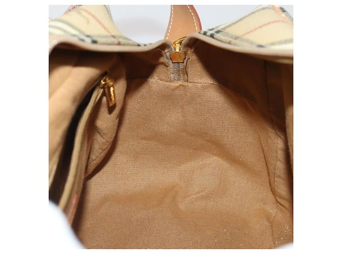 Borsa a Tracolla Burberrys Nova Check PVC Pelle Beige Tono Oro Auth BA14999 - vista 20