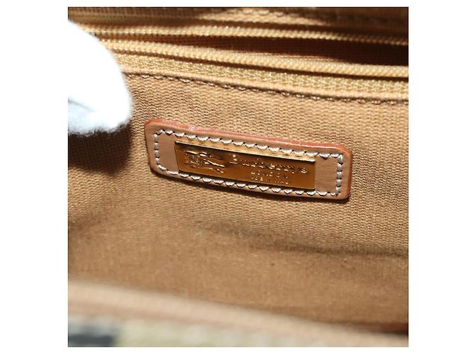 Borsa a Tracolla Burberrys Nova Check PVC Pelle Beige Tono Oro Auth BA14999 - vista 22