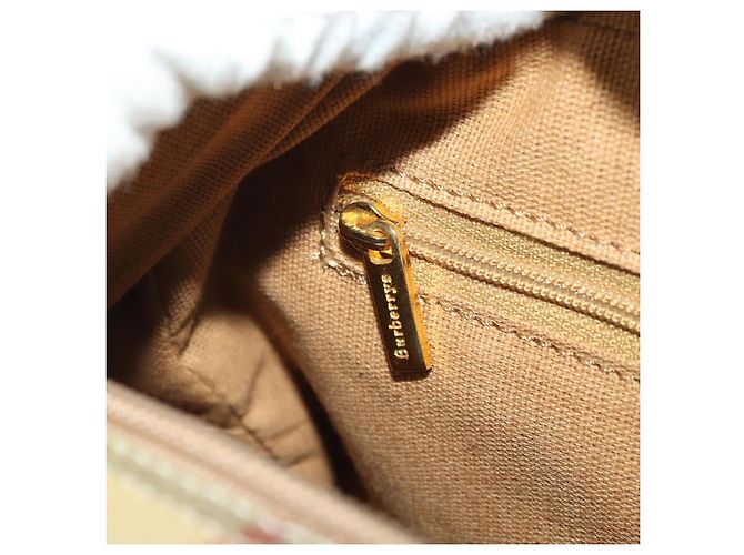 Borsa a Tracolla Burberrys Nova Check PVC Pelle Beige Tono Oro Auth BA14999 - vista 23