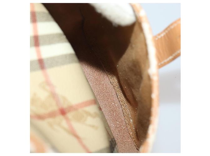 Borsa a Tracolla Burberrys Nova Check PVC Pelle Beige Tono Oro Auth BA14999 - vista 26