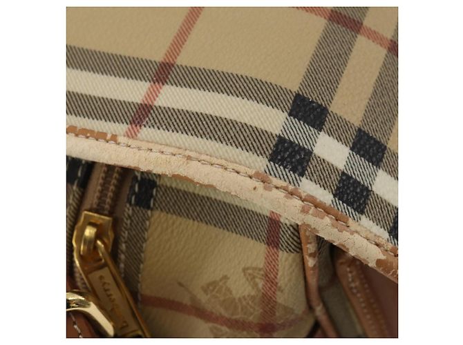 Borsa a Tracolla Burberrys Nova Check PVC Pelle Beige Tono Oro Auth BA14999 - vista 9