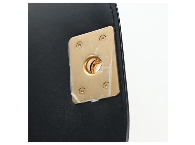 Borsa a Tracolla con Catena CHANEL Boy Chanel Pelle d'Agnello Nero Oro CC Auth BA14817SAM - vista 10