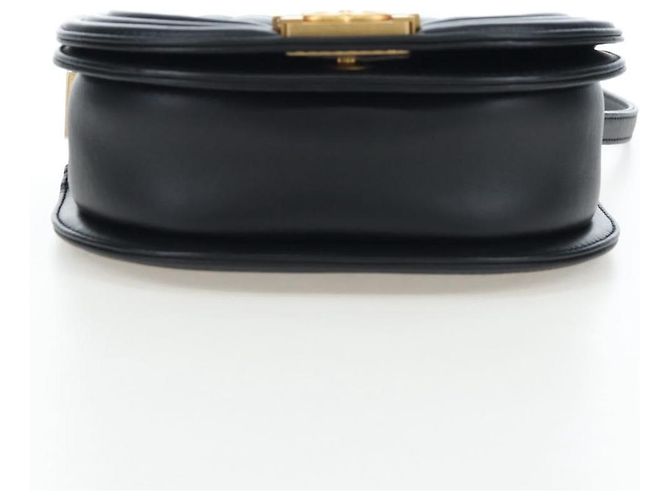Borsa a Tracolla con Catena CHANEL Boy Chanel Pelle d'Agnello Nero Oro CC Auth BA14817SAM - vista 5