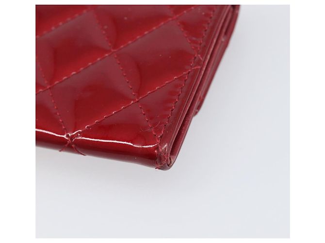 Céline CELINE Matelasse Card Case Patent Red Silver Auth 198555 Silvery - view 16