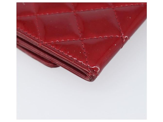 Céline CELINE Matelasse Card Case Patent Red Silver Auth 198555 Silvery - view 17