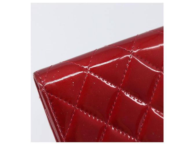 Céline CELINE Matelasse Card Case Patent Red Silver Auth 198555 Silvery - view 8