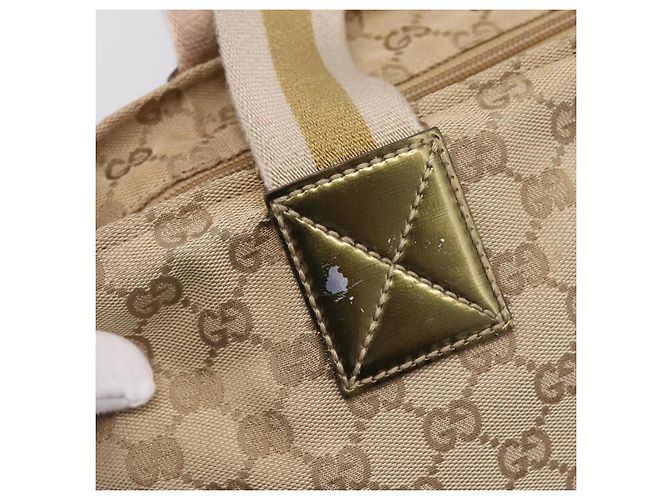 Borsa Tote GUCCI GG Canvas Sherry Line Beige 131230 Auth 197665 - vista 10