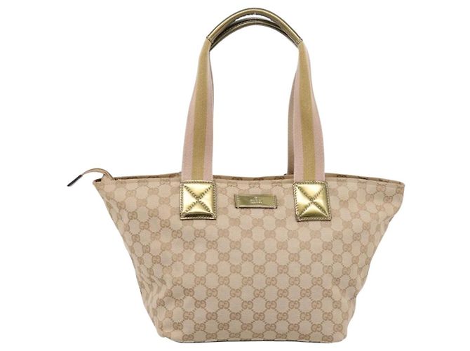 Borsa Tote GUCCI GG Canvas Sherry Line Beige 131230 Auth 197665 - vista 13