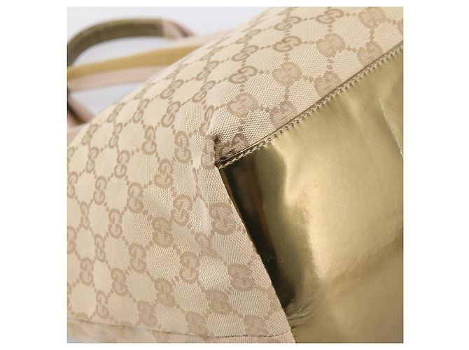 Borsa Tote GUCCI GG Canvas Sherry Line Beige 131230 Auth 197665 - vista 16