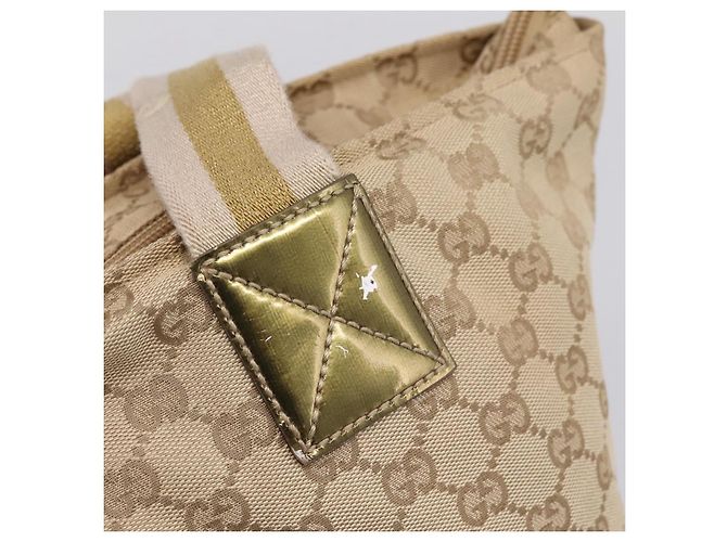 Borsa Tote GUCCI GG Canvas Sherry Line Beige 131230 Auth 197665 - vista 17