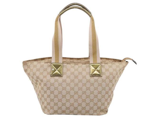 Borsa Tote GUCCI GG Canvas Sherry Line Beige 131230 Auth 197665 - vista 2
