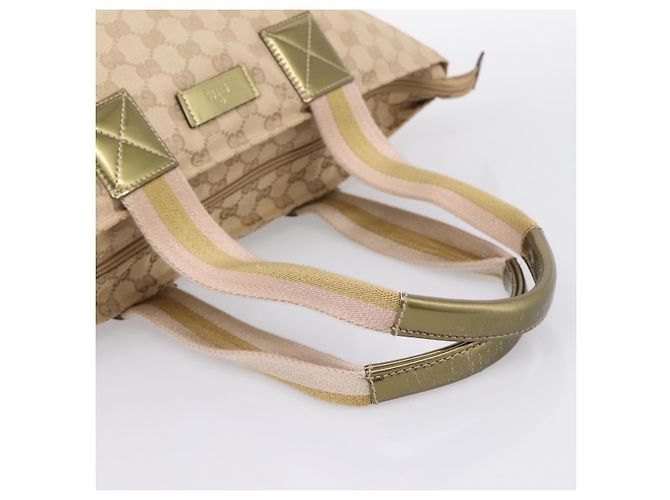 Borsa Tote GUCCI GG Canvas Sherry Line Beige 131230 Auth 197665 - vista 7