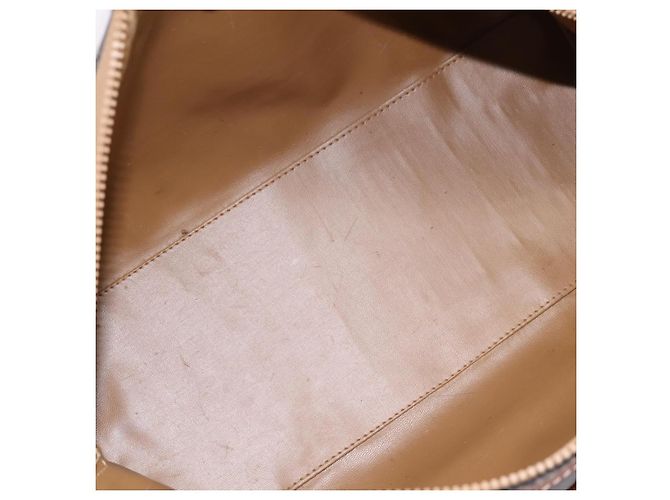 Céline Borsa Boston CELINE Macadam Canvas PVC Leather Brown Gold Auth 197619 Marrone D'oro - vista 11
