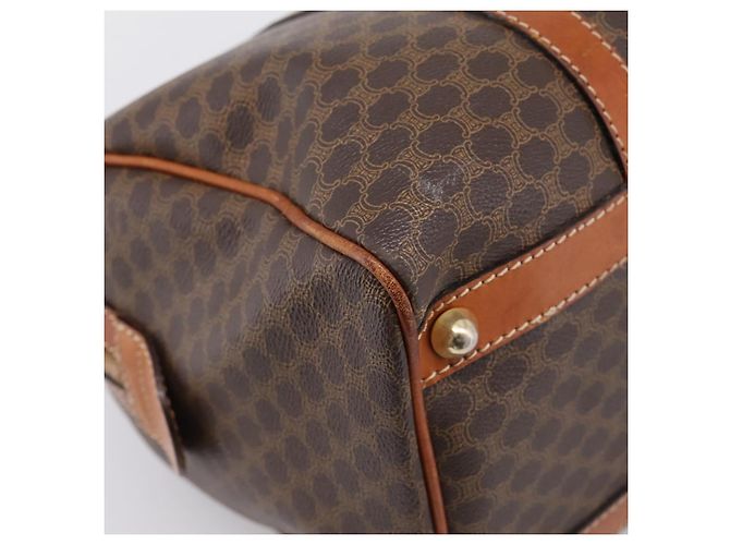 Céline Borsa Boston CELINE Macadam Canvas PVC Leather Brown Gold Auth 197619 Marrone D'oro - vista 16
