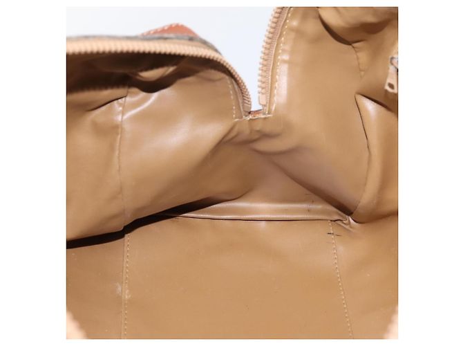 Céline Borsa Boston CELINE Macadam Canvas PVC Leather Brown Gold Auth 197619 Marrone D'oro - vista 19