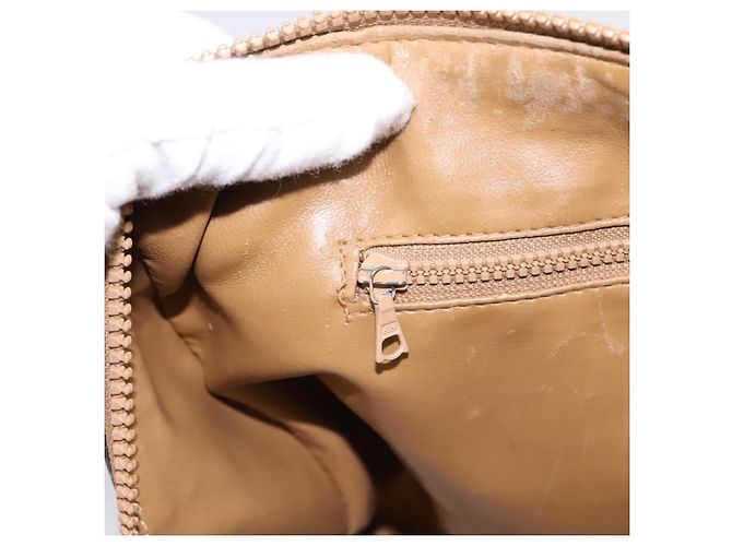 Céline Borsa Boston CELINE Macadam Canvas PVC Leather Brown Gold Auth 197619 Marrone D'oro - vista 20