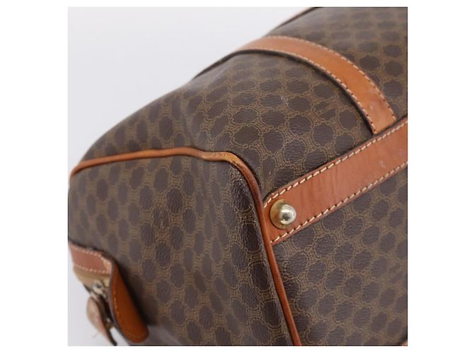 Céline Borsa Boston CELINE Macadam Canvas PVC Leather Brown Gold Auth 197619 Marrone D'oro - vista 9