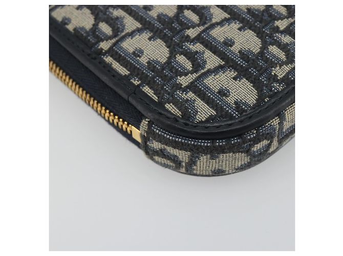 Christian Dior Trotter Canvas Oblique Phone Holder Navy Gold Auth 196681M D'oro Blu navy - vista 19