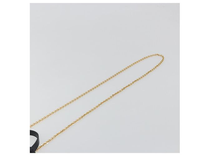 Christian Dior Trotter Canvas Oblique Phone Holder Navy Gold Auth 196681M D'oro Blu navy - vista 9