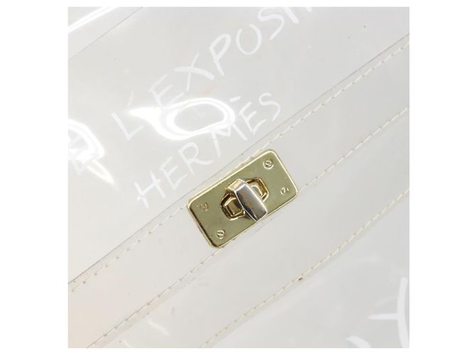 Hermès Borsa a mano HERMES Kelly in vinile, Vinile Trasparente Oro Auth 200295 D'oro - vista 11