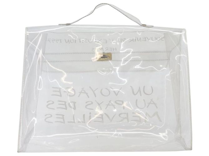 Hermès Borsa a mano HERMES Kelly in vinile, Vinile Trasparente Oro Auth 200295 D'oro - vista 2
