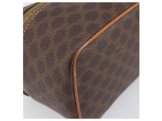 Céline Borsa Vanity a mano con catena CELINE Macadam Canvas PVC Pelle Marrone Oro Auth 199112A D'oro - vista 15