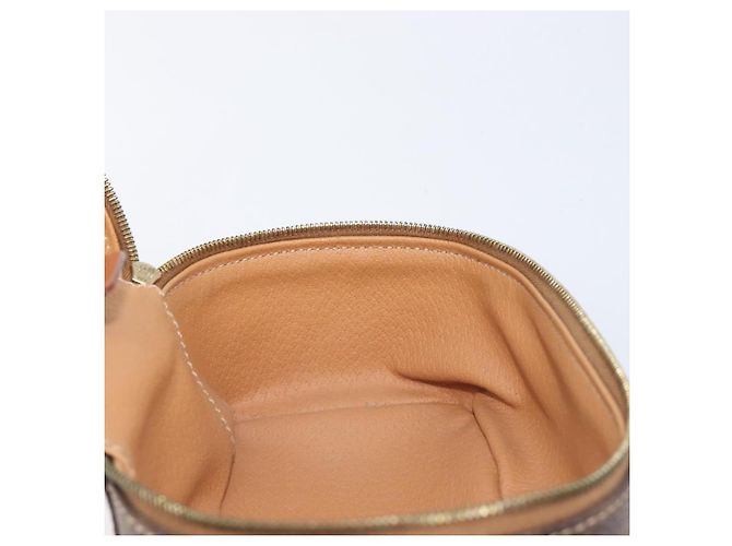Céline Borsa Vanity a mano con catena CELINE Macadam Canvas PVC Pelle Marrone Oro Auth 199112A D'oro - vista 21