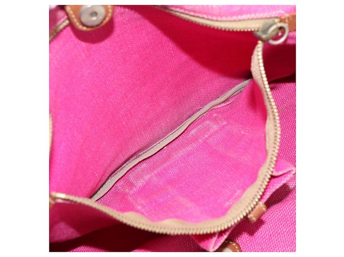 Borsa Tote Miu Miu Canvas Pink Auth 199676 Rosa - vista 11