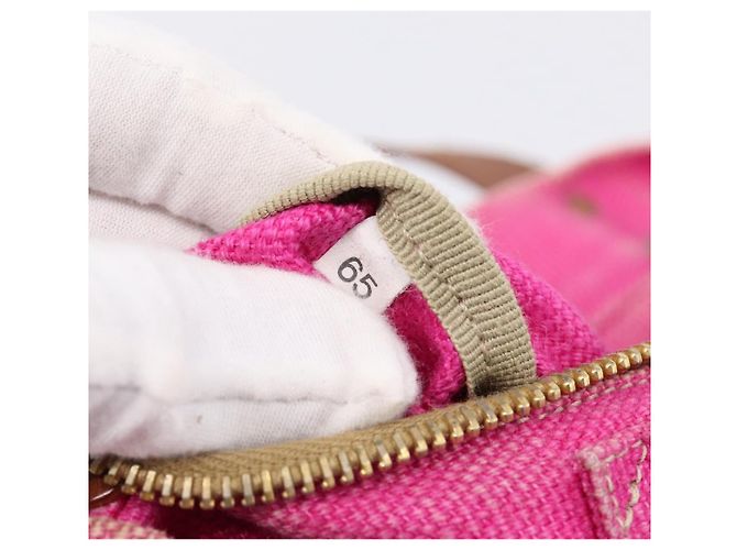 Borsa Tote Miu Miu Canvas Pink Auth 199676 Rosa - vista 12