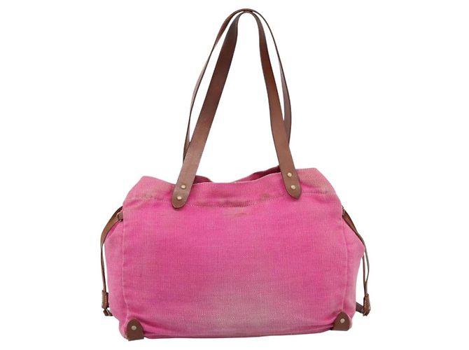 Borsa Tote Miu Miu Canvas Pink Auth 199676 Rosa - vista 2