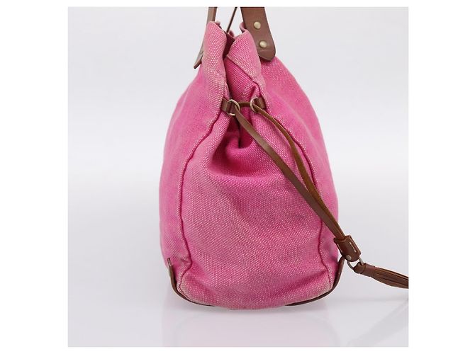 Borsa Tote Miu Miu Canvas Pink Auth 199676 Rosa - vista 3
