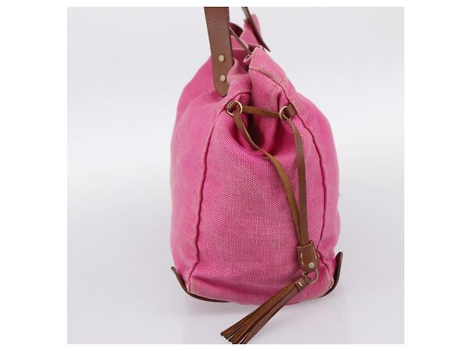 Borsa Tote Miu Miu Canvas Pink Auth 199676 Rosa - vista 4