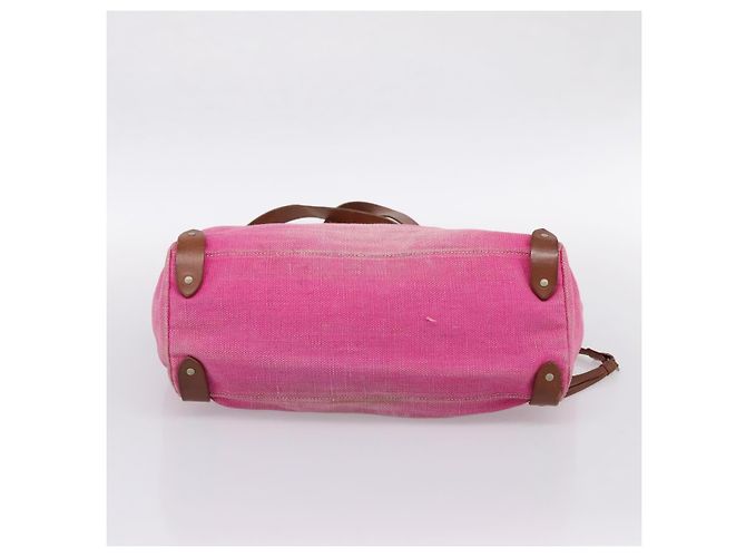 Borsa Tote Miu Miu Canvas Pink Auth 199676 Rosa - vista 5