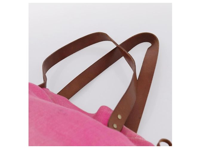 Borsa Tote Miu Miu Canvas Pink Auth 199676 Rosa - vista 8