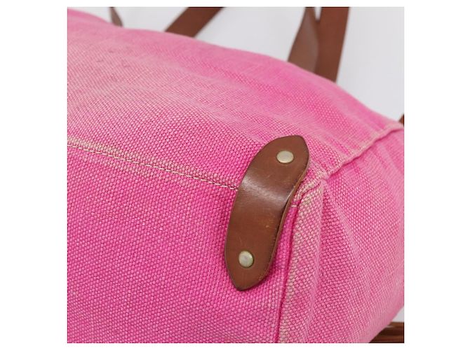 Borsa Tote Miu Miu Canvas Pink Auth 199676 Rosa - vista 9