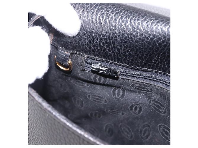Borsa a tracolla CARTIER Pelle Nero Oro Auth 197686 D'oro - vista 20