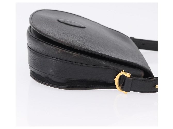 Borsa a tracolla CARTIER Pelle Nero Oro Auth 197686 D'oro - vista 3