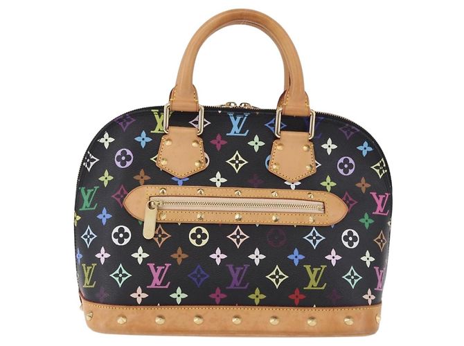Borsa a mano LOUIS VUITTON Monogram Multicolor Alma Nera M92646 LV Auth BA15314V Nero - vista 13