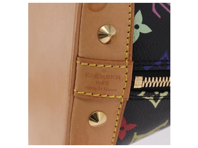 Borsa a mano LOUIS VUITTON Monogram Multicolor Alma Nera M92646 LV Auth BA15314V Nero - vista 17