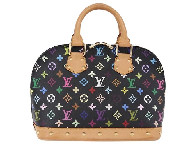 Borsa a mano LOUIS VUITTON Monogram Multicolor Alma Nera M92646 LV Auth BA15314V Nero - vista 2