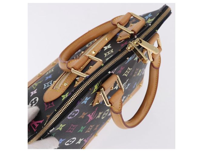 Borsa a mano LOUIS VUITTON Monogram Multicolor Alma Nera M92646 LV Auth BA15314V Nero - vista 7