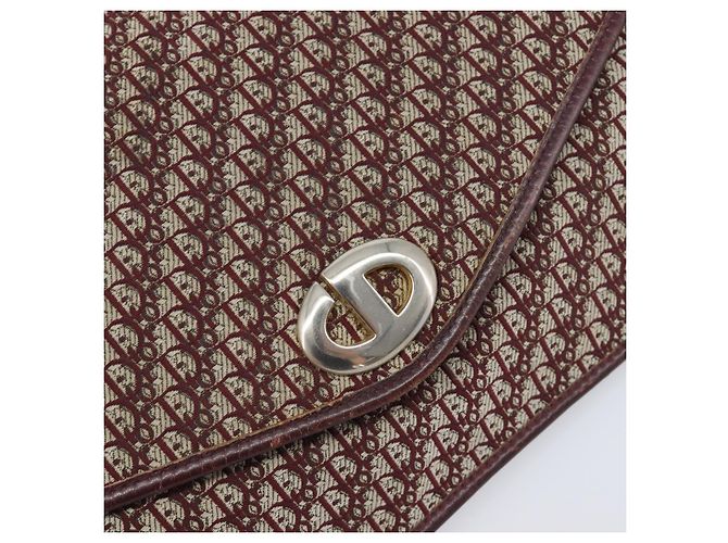 Borsa a tracolla con catena Christian Dior Trotter Canvas Rosso Oro Auth fm5440 D'oro - vista 19
