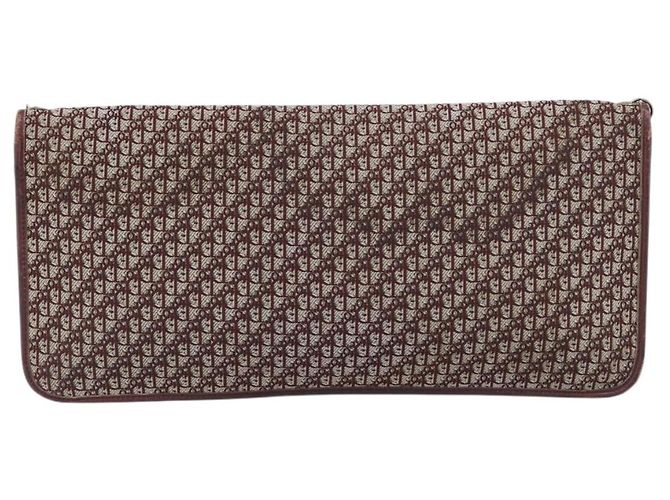 Borsa a tracolla con catena Christian Dior Trotter Canvas Rosso Oro Auth fm5440 D'oro - vista 2