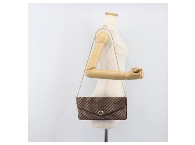 Borsa a tracolla con catena Christian Dior Trotter Canvas Rosso Oro Auth fm5440 D'oro - vista 23
