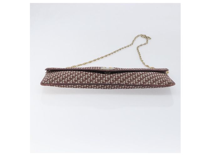 Borsa a tracolla con catena Christian Dior Trotter Canvas Rosso Oro Auth fm5440 D'oro - vista 6