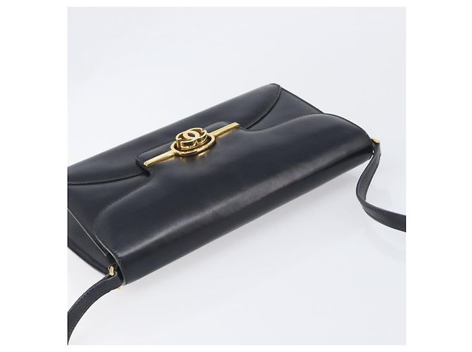 Borsa a tracolla GUCCI in pelle nera e oro Auth 199099 Nero D'oro - vista 6