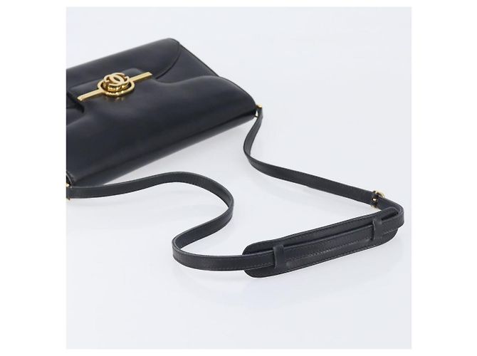 Borsa a tracolla GUCCI in pelle nera e oro Auth 199099 Nero D'oro - vista 7