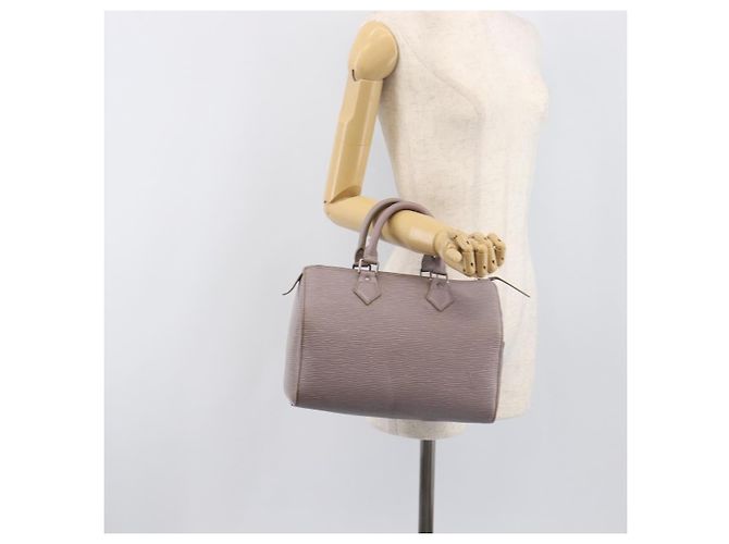 Sac à main LOUIS VUITTON Epi Speedy 25 Gray Lilac M4301B LV Auth 199172A Marron Violet - vue 23