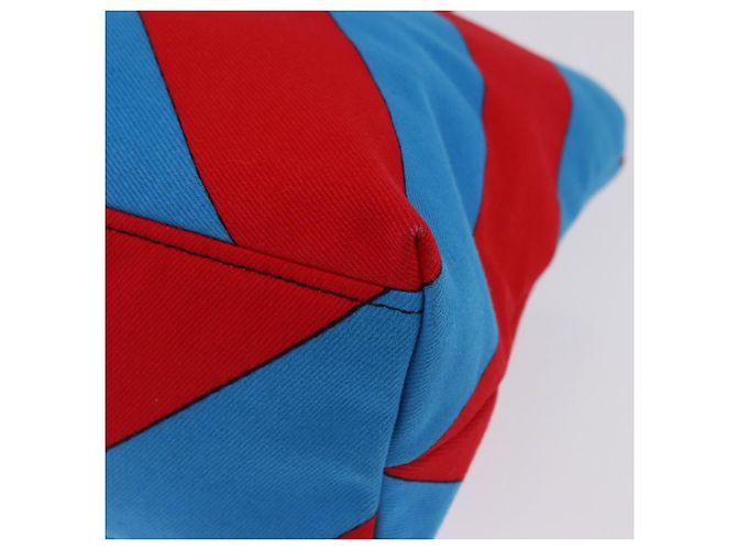 Borsa Tote con Catena Miu Miu Canvas Red Blue Auth BA15319V Rosso - vista 10