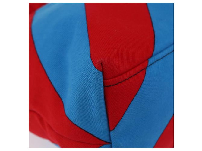 Borsa Tote con Catena Miu Miu Canvas Red Blue Auth BA15319V Rosso - vista 15
